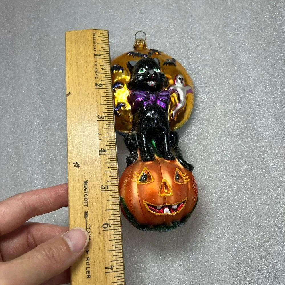 Christopher Radko Halloween Fright Night Frolic- Double Sided Ornament Black Cat